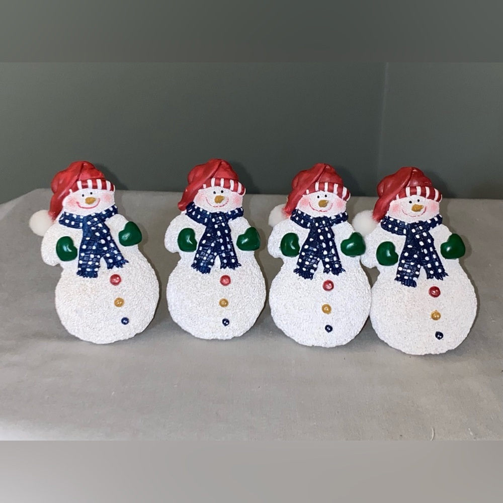 Festive Snowman Holiday Decor Napkin Rings Set of 4